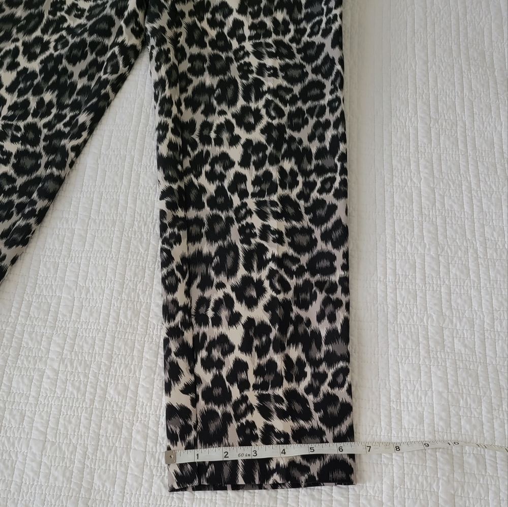 Pinko Women Black Leopard Print Pants - Picture 14 of 15